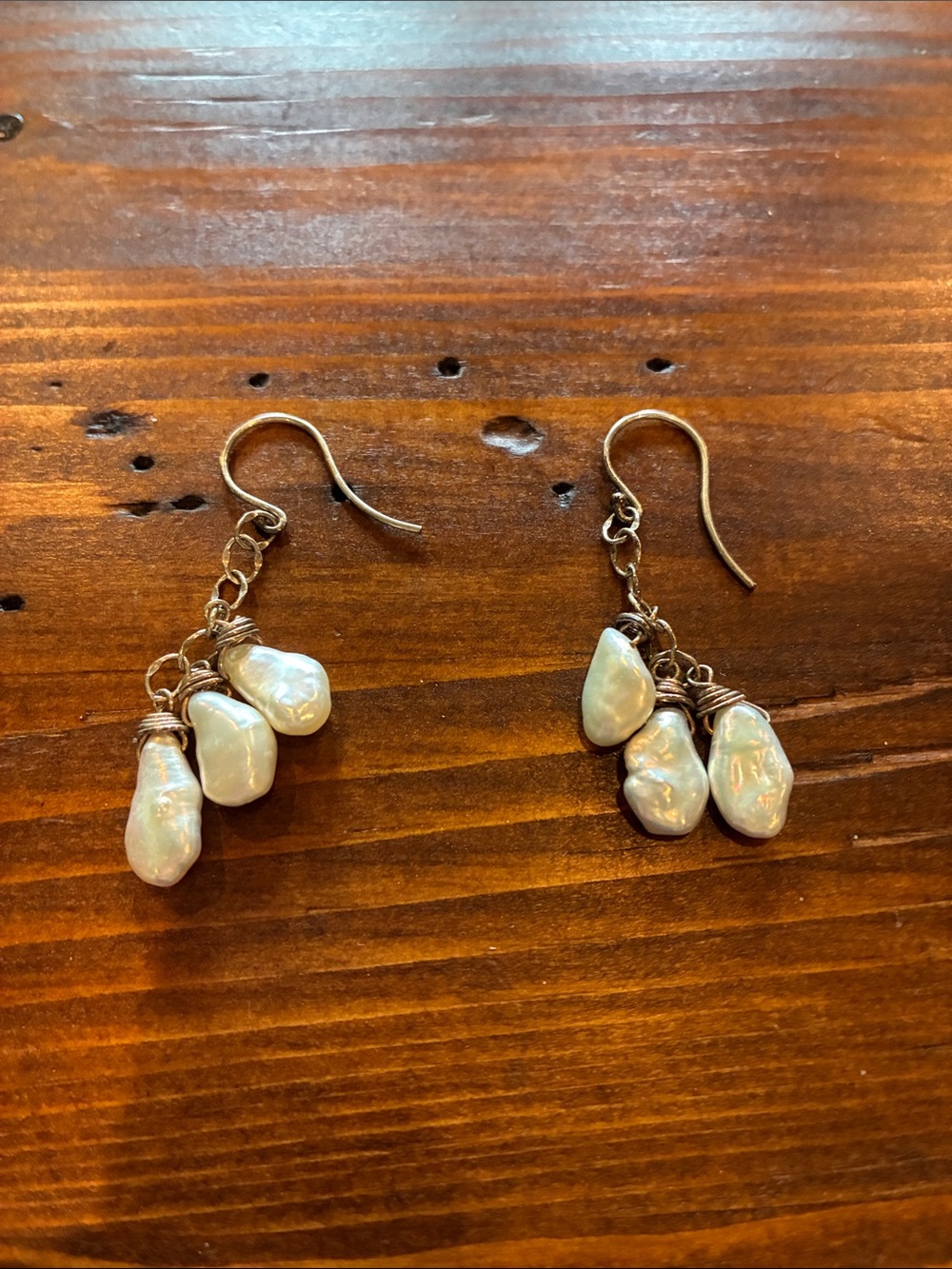Handmade Freshwater Pearl Drop Earrings - White